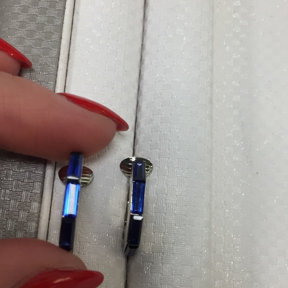 Dior Silver Tone Hardware with Blue Crystal Clip O - Picture 6 of 6